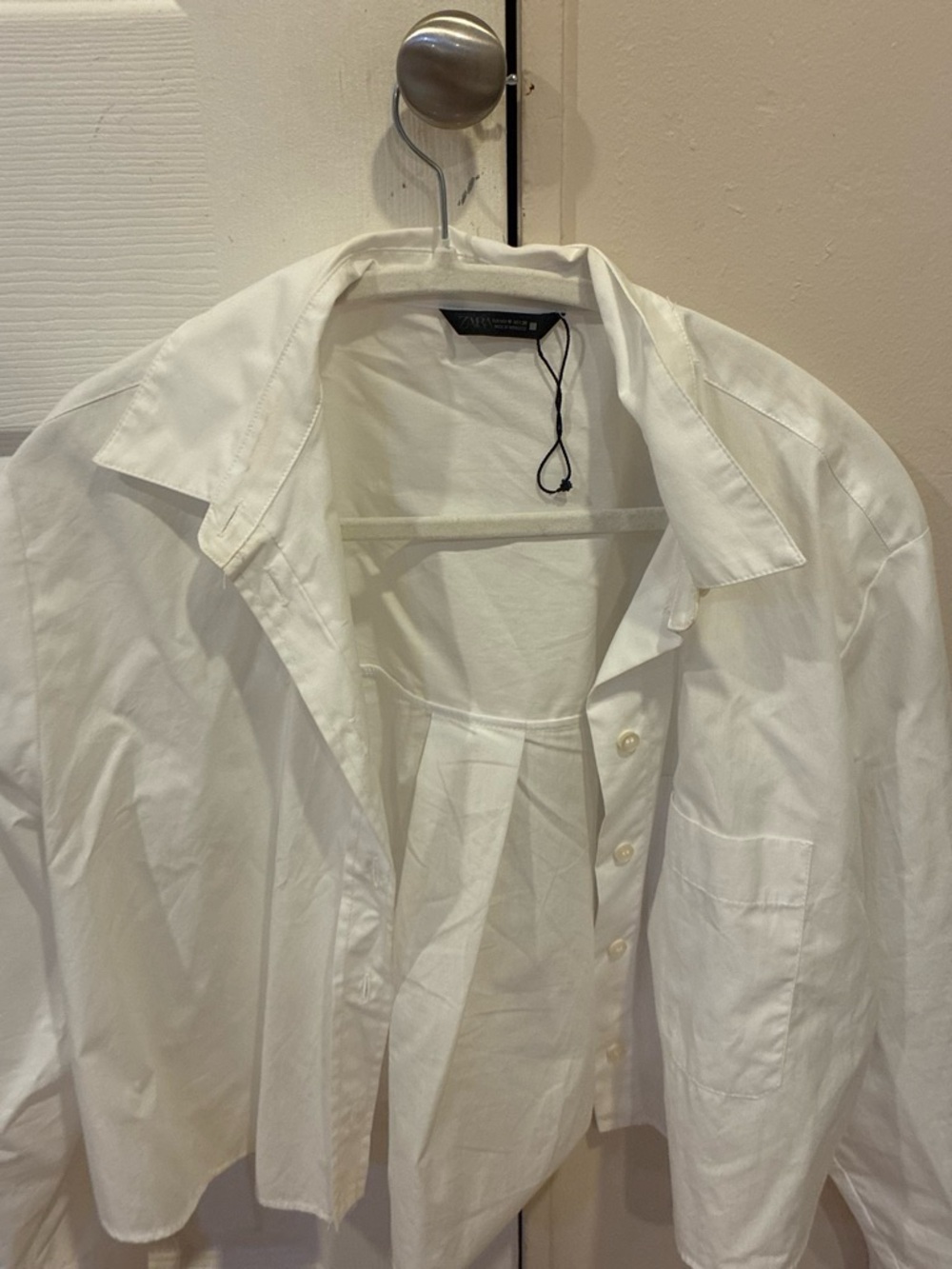 Zara White Casual Button-Down Shirt